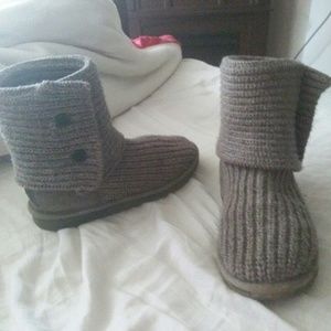 Gray knitted uggs