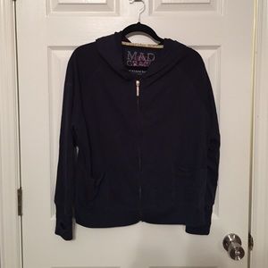 Steve Madden navy zip up hooded jacket