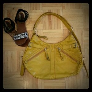 Mustard yellow over the shoulder purse