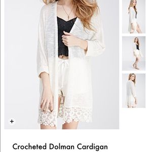 Forever 21 Crocheted Dolman Cardigan