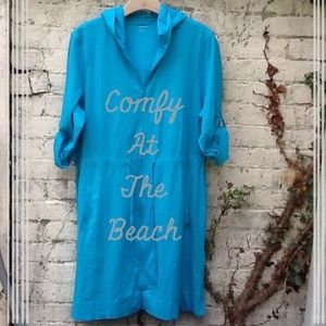Lands' End hooded swim cover-up