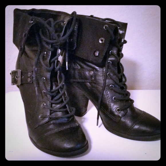 Lace Up Military Style Steam Punk Boots