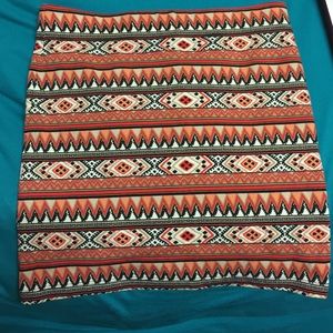 A orange patterned skirt