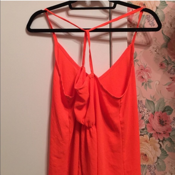 Reduced! 🚩neon orange chiffon  crossing straps - Picture 2 of 2