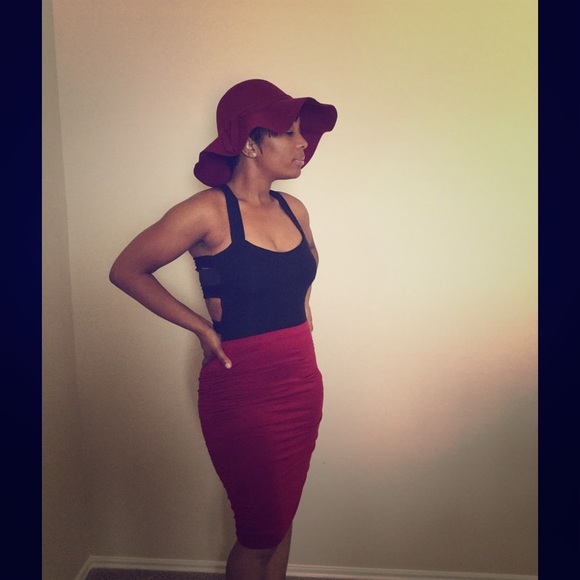 Wine Fedora hat