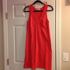 Loft coral cotton sun dress