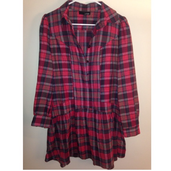 Plaid drop waist dress