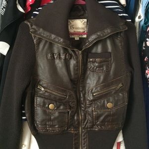 Brown faux leather jacket