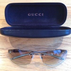 SOLD - Gucci Rimless Grey Sunglasses