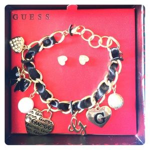 Guess Charm Bracelet & Earring Set