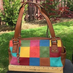 Authentic Fossil Multi-Colored Handbag