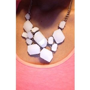 Chunky white statement necklace