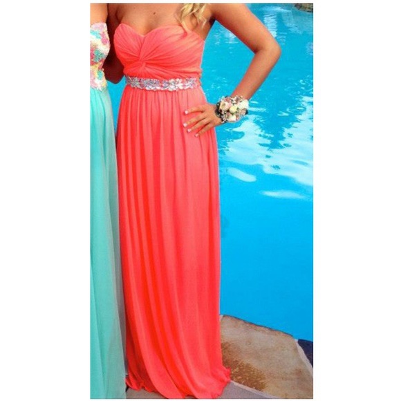 Hot pink prom dress