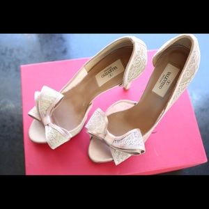 Valentino Couture Lace Platform d'Orsay in Blush