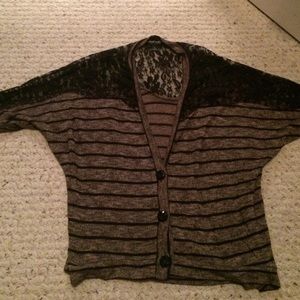 Lace and stripe sweater