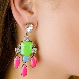 crystal color drop chandelier earrings