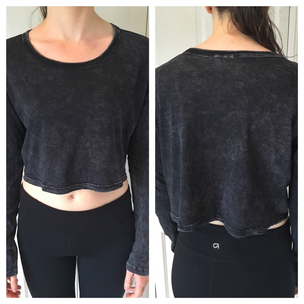 {Urban Outfitters} Burnout Cropped Long Sleeve