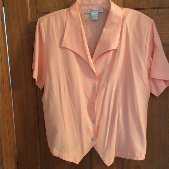 Dress Barn Light Peach S/S Dress Shirt Sz LARGE
