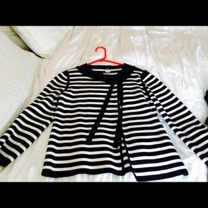 J. Crew black and white striped sweater