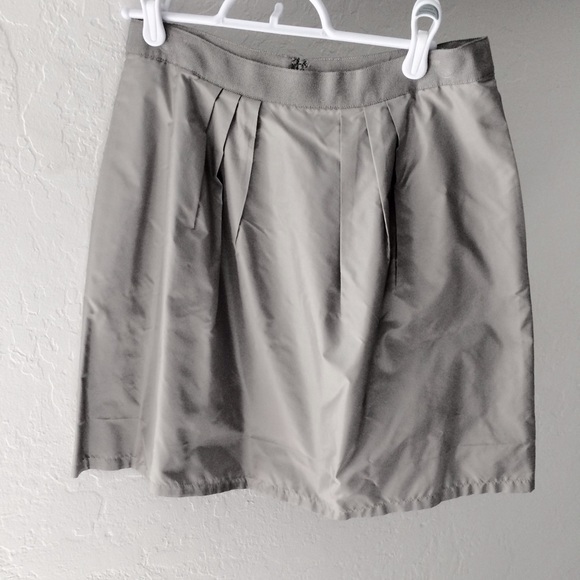 J Crew silk taffeta mini skirt - gray