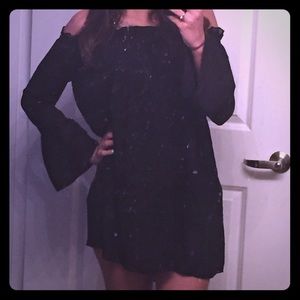 Bell Sleeve, Off the Shoulder Mini Dress