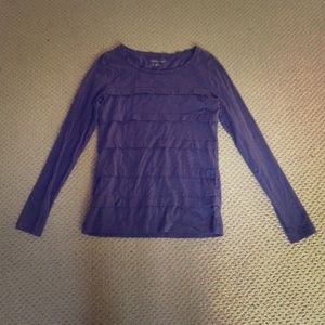 Ann Taylor indigo long sleeved shirt