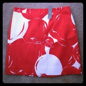 Flash Sale!  Was $21! NWT JCrew Apple Print Skirt