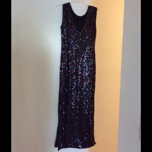 Navy Sequin Evening Dress - ASOS