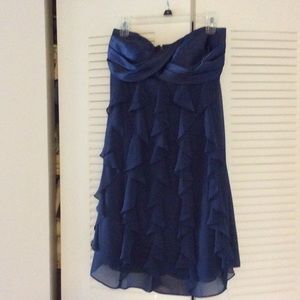 Strapless Blue Chiffon Dress.