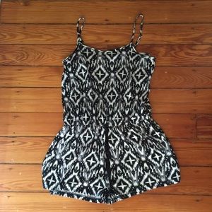 black and white romper