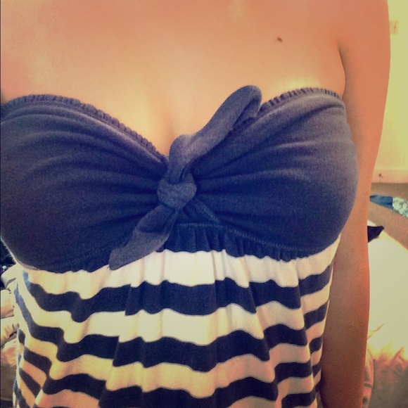 Hollister striped beach cover up with bow detail