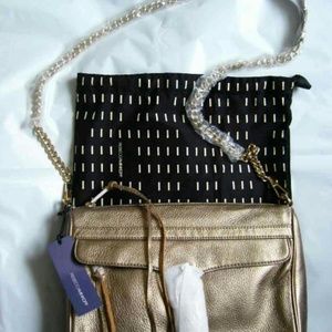 NWT Rebecca Minkoff MAC Clutch Gold Bronze