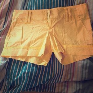 Yellow and white polka dot shorts