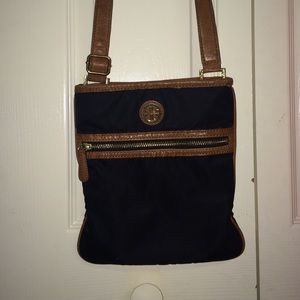 Tory Burch Black with brown leather trim Swingpack