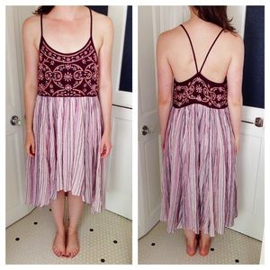 {Free People} Maroon Hi-Lo Dress