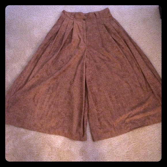 Faux-Suede Brown 70s Gauchos
