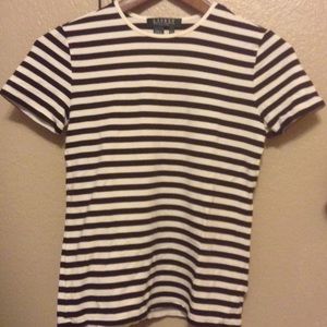Ralph Lauren black and white striped blouse (B16)