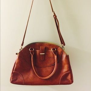 Big Buddha Tan Faux Leather Satchel