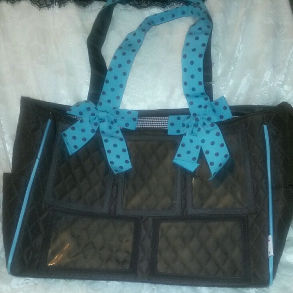 Beautiful brown and blue photo purse/diaper bag!