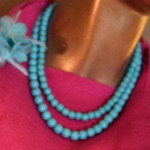 Double strand turquoise necklace