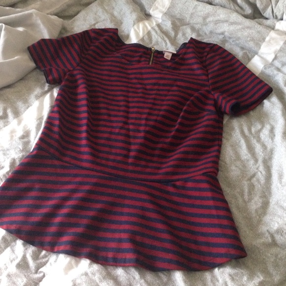 striped peplum top