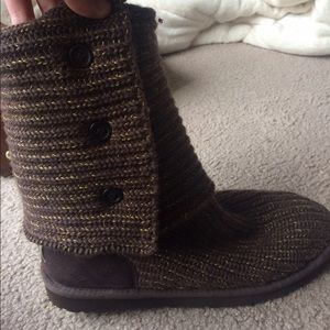 Brown and Gold Shimmer Cardy Uggs