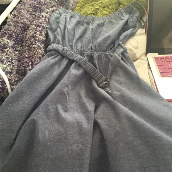 Denim dress.