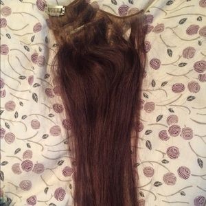 Ashy brown with a red hint 18 inch hair extensions