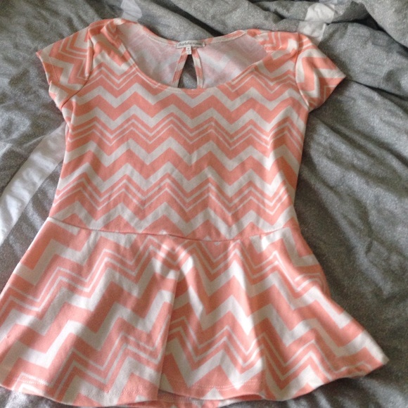 Charlotte Russe coral chevron peplum