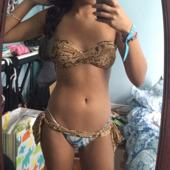 NWT SNAKE/TEAL PAISLEY BIKINI SET