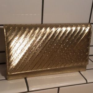 >>>SOLD<<<Gold Lamé Clutch with Fold Over Flap