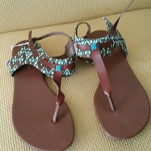 ❌SOLD❌ Aztec print sandals ❌SOLD❌