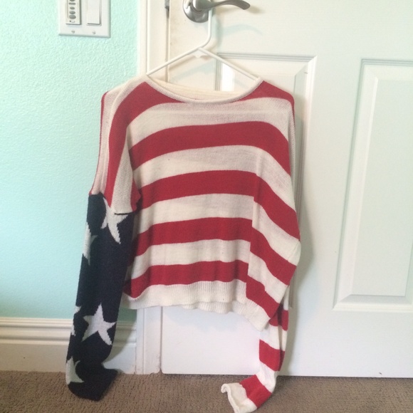 Brandy Melville American flag sweater