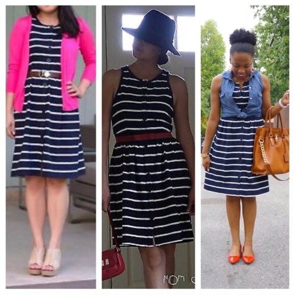 J. Crew Dresses & Skirts - J. Crew Striped Dress Button-Front Navy and White